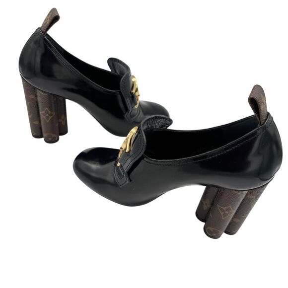 Louis Vuitton Swift Loafer Monogram Block Heel Patent Leather Size 6 - Picture 10 of 15